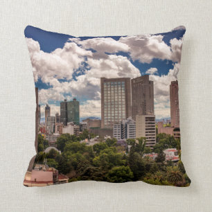 Skyline From The Hotels In Polanco Mexico City Throw Pillow