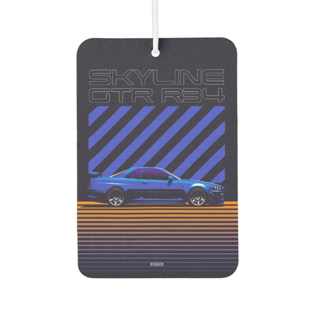 Skyline GT-R R34 Bayside Blue  Air Freshener (Front)