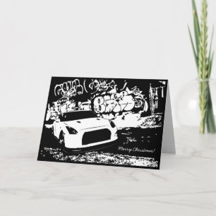 Skyline GTR avec Graffiti CarThème carte de Noël