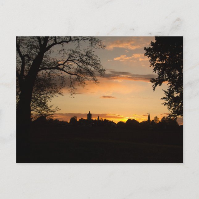 SKYLINE HAAG IN OBERBAYERN AT SUNSET POSTCARD (Front)