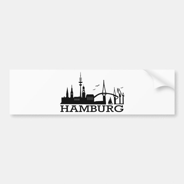 Skyline Hamburg Bumper Sticker (Front)
