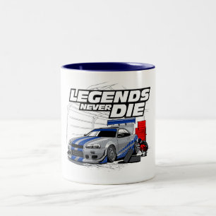 SKYLINE LEGENDS NEVER DIE! Two-Tone COFFEE MUG