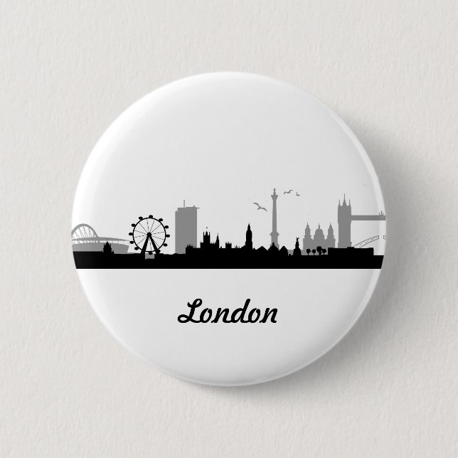 Skyline London 2 Inch Round Button (Front)