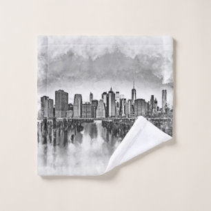 Skyline New York City Manhattan - noir et blanc