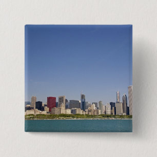 Skyline of Chicago, Illinois, USA. 2 Inch Square Button