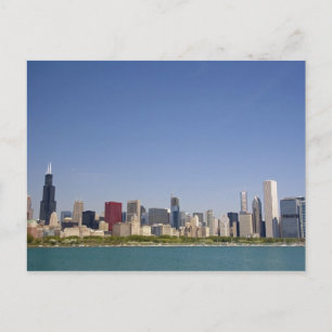 Skyline of Chicago, Illinois, USA. Postcard