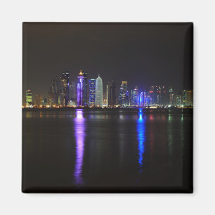 Skyline of Doha, Qatar at night magnet