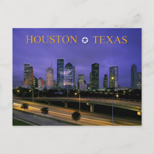Skyline of Houston, Texas at dusk Postcard