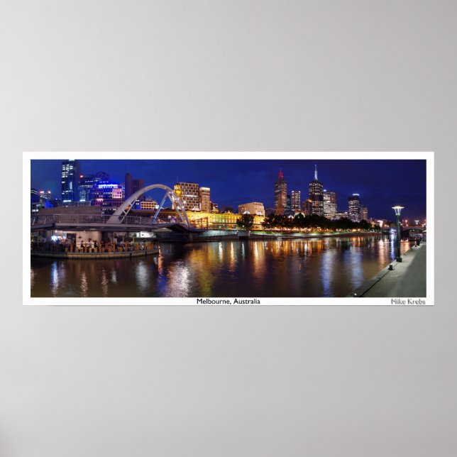 Skyline of Melbourne Panorama Poster (Front)