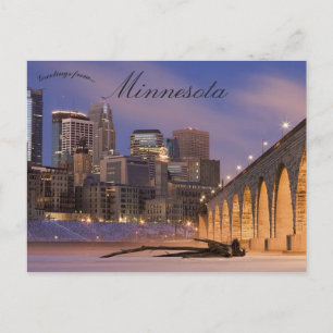 Skyline of Minneapolis Minnesota Postcard