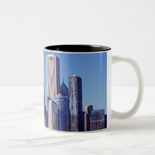 Skyline of Skyscrapers in downtown Chicago Two-Tone Coffee Mug