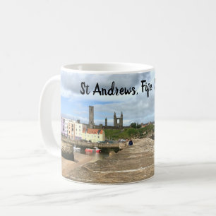 Skyline of St Andrews, Fife, Scotland with Pier Coffee Mug