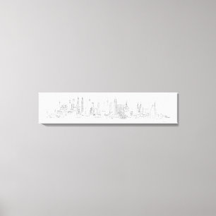 Skyline of the World (Black + White) Canvas Print