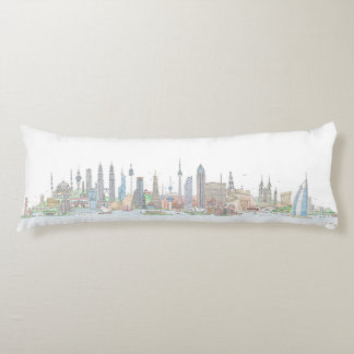 Skyline of the World Body Pillow