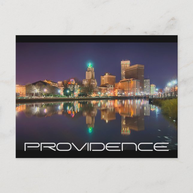 Skyline Providence Rhode Island Postcard (Front)