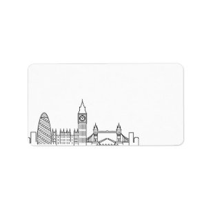Skyline stylisé Londres Étiquette vide