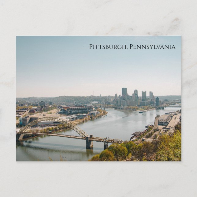Skyline view of Pittsburgh Postcard (Front)