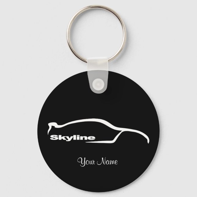 Skyline White Silhouette Logo Keychain (Front)