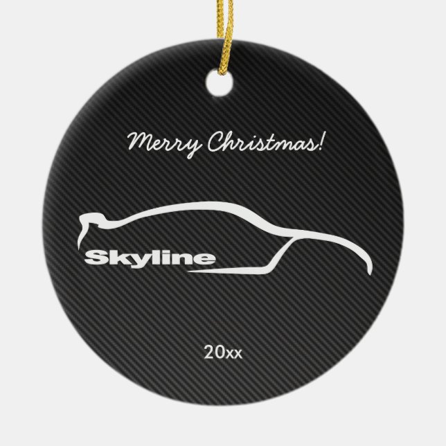 Skyline White Silhouette with Carbon fibre Ceramic Ornament (Front)