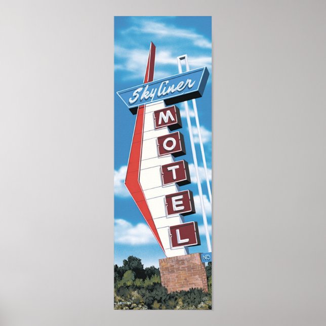 Skyliner Motel on Route 66 Retro Poster (Front)