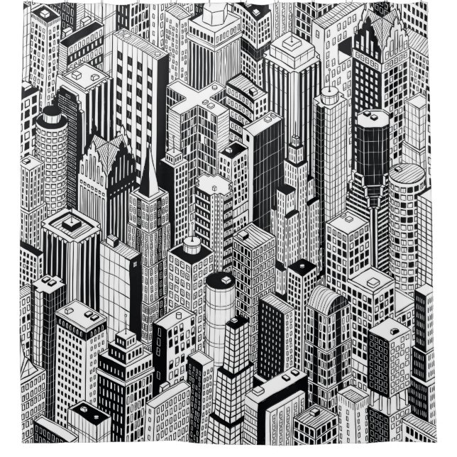 Skyscraper city illustration, isometric seamless p (Front)