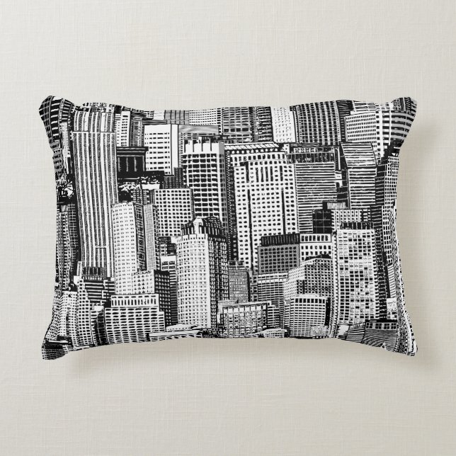 Skyscraper City Isometric Seamless Texture Accent Pillow (Front)
