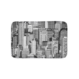 Skyscraper City Isometric Seamless Texture Bath Mat