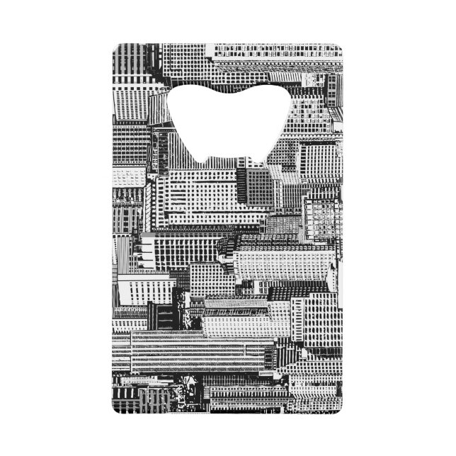Skyscraper City Isometric Seamless Texture Credit Card Bottle Opener (Front)