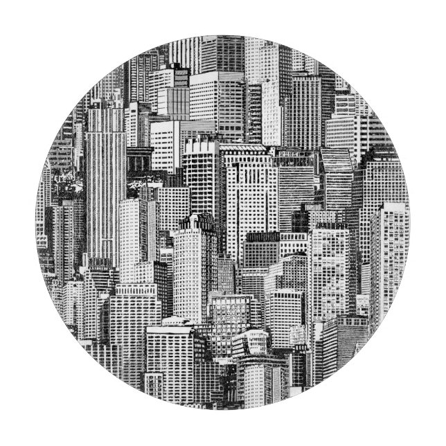 Skyscraper City Isometric Seamless Texture Cutting Board (Front)