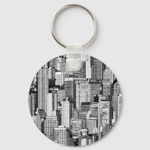 Skyscraper City Isometric Seamless Texture Keychain