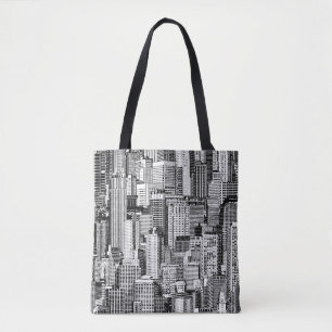 Skyscraper City Isometric Seamless Texture Tote Bag