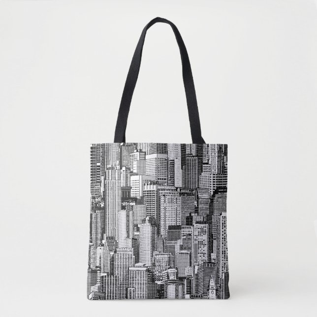 Skyscraper City Isometric Seamless Texture Tote Bag (Front)