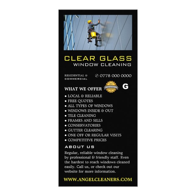 Skyscraper, Cleaning Service Price List Rack Card (Front)