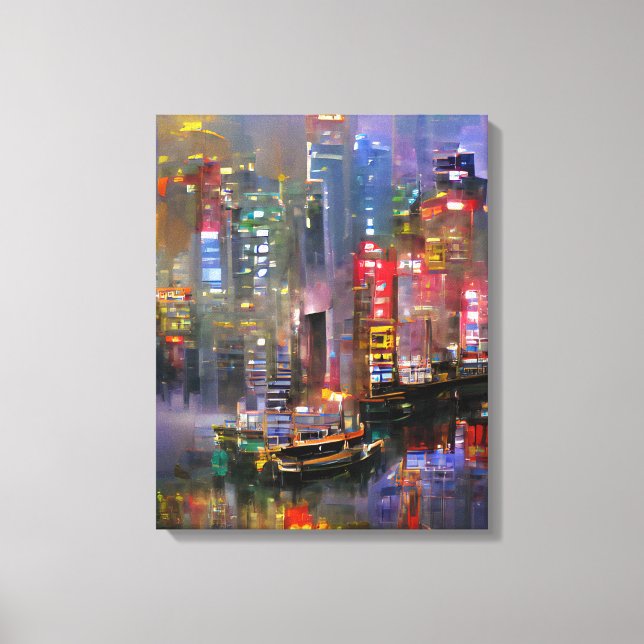 Skyscraper - Colourful Abstract Painting Canvas Print (Front)