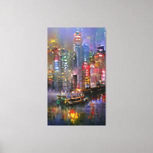 Skyscraper - Colourful Abstract Painting Canvas Print