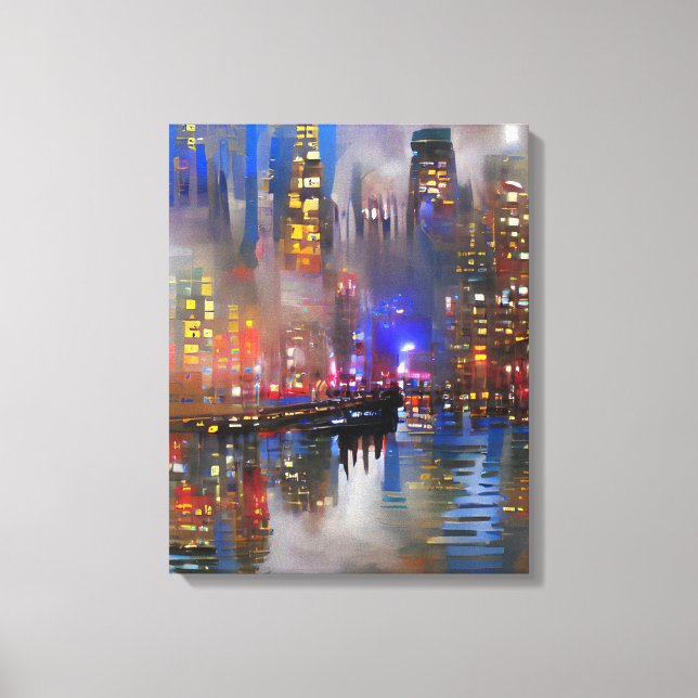 Skyscraper - Colourful Abstract Painting Canvas Print (Front)