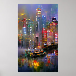 Skyscraper - Colourful Abstract Painting Poster