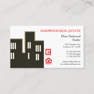 Skyscraper Silhouette Real Estate Realtor Business Card