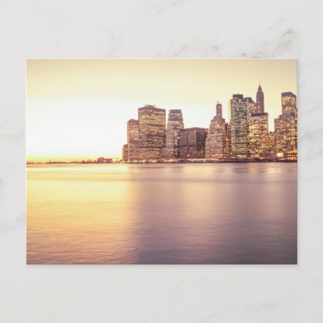 Skyscraper Skyline - New York City Sunset Postcard (Front)
