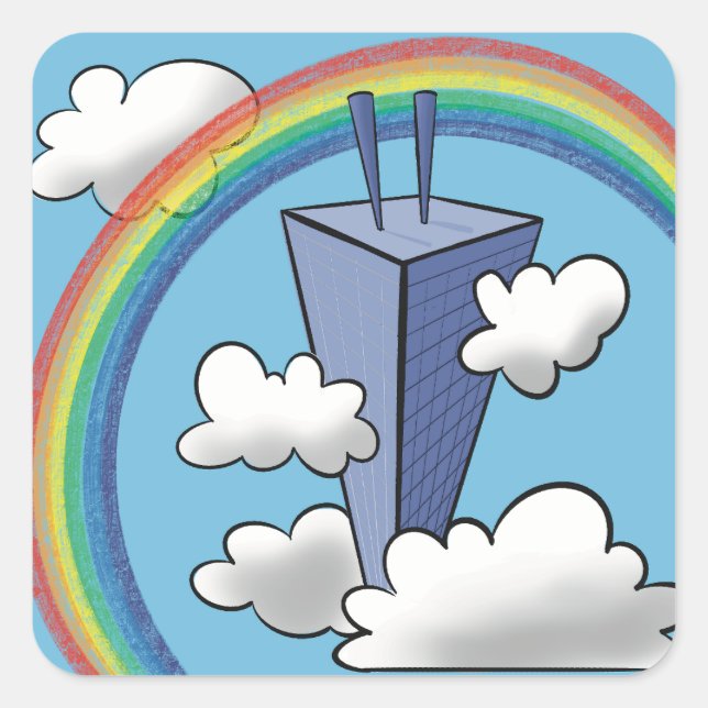 Skyscraper  square sticker (Front)