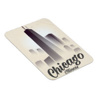 Skyscrapers of Chicago vintage travel poster