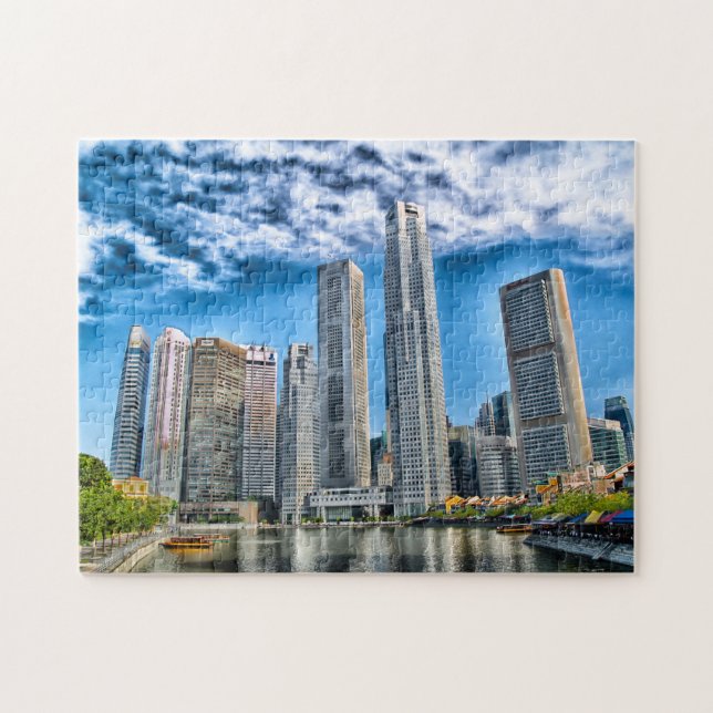 Skyscrapers Singapore Skyline . Jigsaw Puzzle (Horizontal)