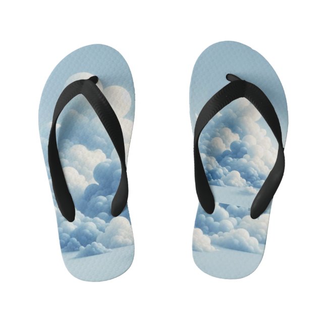 "SkyStride: Cloud Bubble FlipFlops" Kid's Flip Flops (Footbed)
