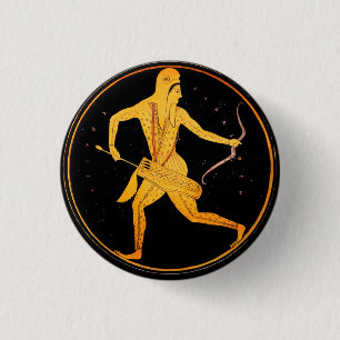 SKYTHIAN ARCHER Tondo Greek Attic red Figure 1 Inch Round Button