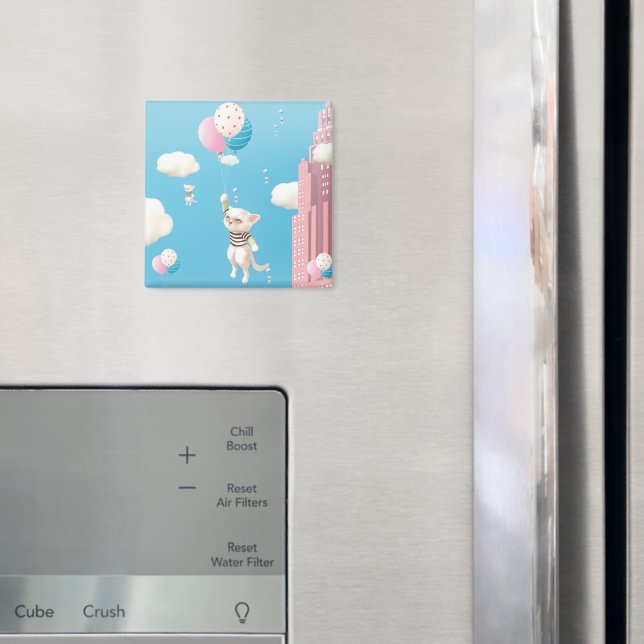 Skyward Bound Kittens Magnet (In Situ (Fridge))