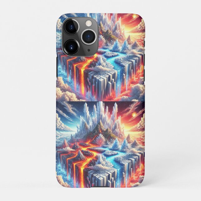 Skyward Clash: The Island of Fire and Ice iPhone Case (Back)