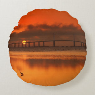 Skyway Bridge Round Pillow