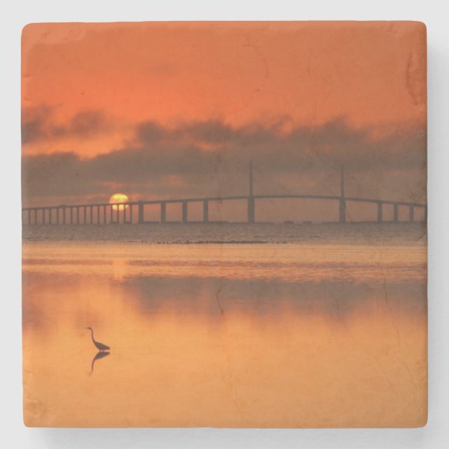 Skyway Bridge Stone Coaster (Front)