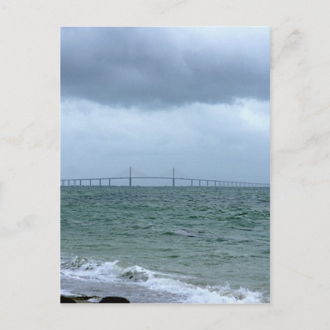 Skyway on a stormy day postcard (Front)
