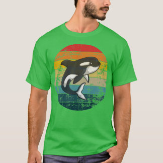 Skywhale Retro Sunset Orca Whale 2 T-Shirt